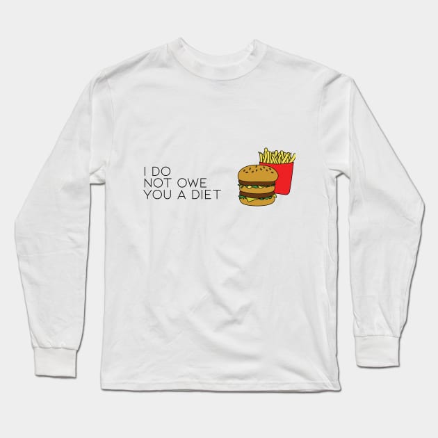 Diet Free Long Sleeve T-Shirt by DesignsMikki